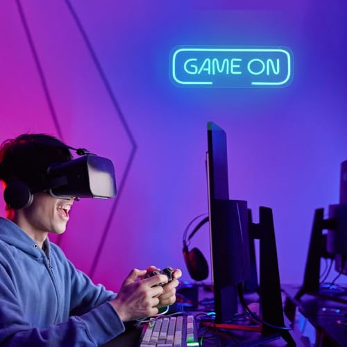 Image of LED Game Sign Game Zone Neon Signs Gaming Room Wall Art Decor Man Cave Lights Signs Gamer Home Bedroom Decoration USB Powered Brightness Adjustable
