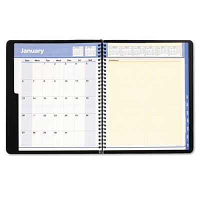 Quicknotes Recycled Weekly/Monthly Planner, 8-Inch X 9 7/8-Inch, Black, 2011/2012 (76-11-05) #TOP2
