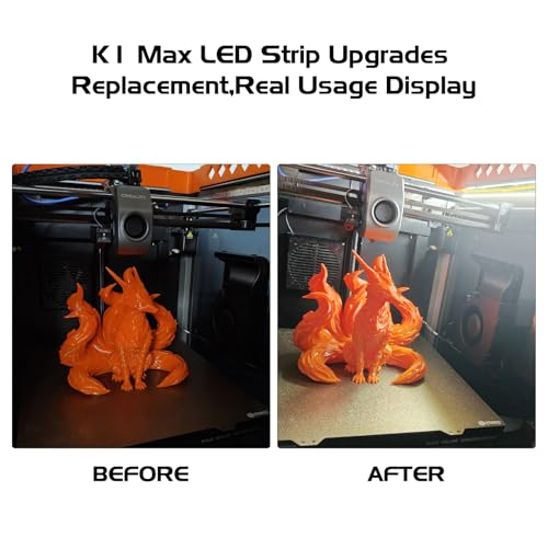 FYSETC K1-Max 3D Printer Accessories - Upgrade Led Strip Light Kit Replacement: Easy Installation 24V 1.3m Bright Cold White LED Lighting Bar Width 10mm with Adhesive Backing can be Freely Cut by FYSETC - Image 3