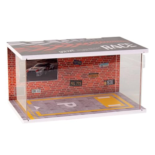 Vitrine de modèle de voiture 1:32 avec garage de stationnement LED pour bureau