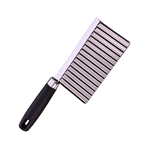 S & S PRODUCTS Potato Crinkle Cutter Stainless Steel French Fries Vegetable Cutter Potato Spiral Wavy Cutter for Vegetables, Cucumber Carrot, Chips, Butter, and Fruit