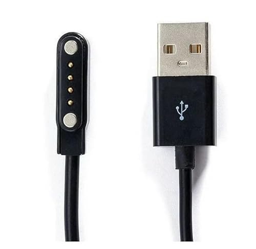 Carregador magnético preto para relógio inteligente de 4 pinos para relógios inteligentes Bluetooth