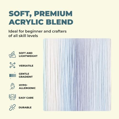 Image of Mary Maxim Prism Yarn, Acrylic Multicolor DK Yarn, 290 Yards, Seascape | Ombre Yarn, 3 Weight, Machine Wash, For Knitting and Crochet, Create Baby Items, Blankets, Afghans, Clothing Variegated Yarn