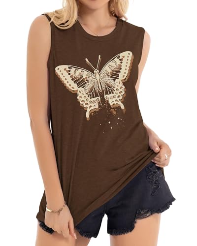 Image of Womens Tank Tops Summer Casual Sleeveless Top Loose Fit Basic Tunic Shirts