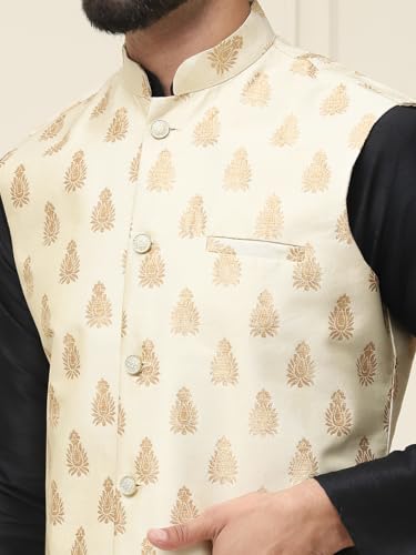 Image of SOJANYA (Since 1958 Men's Silk Blend Kurta Pyjama With Nehrujacket Set