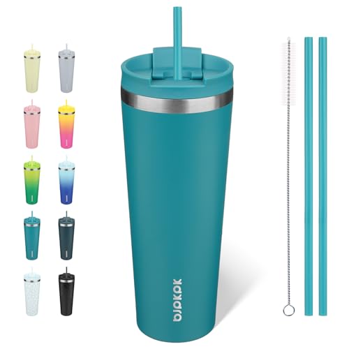 Image of BJPKPK 26 oz Coffee Tumbler with Straw, Insulated Stainless Steel Cup