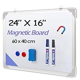 Mgduuy Dry Erase White Board, 24x16Inch (60x40cm) for Wall Whiteboard Aluminum Frame Hung for Kids Draw and Write Teach
