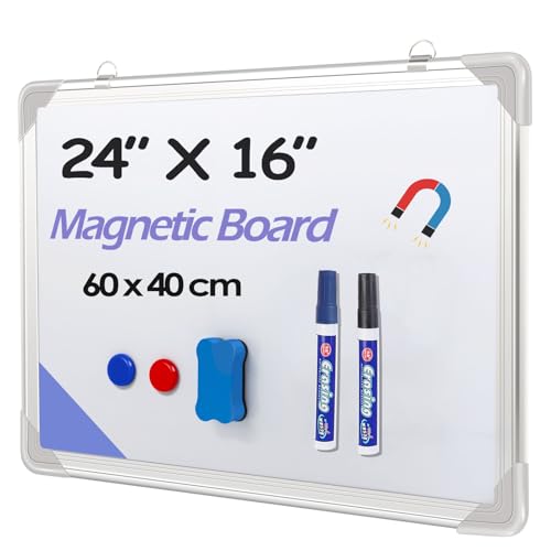 Mgduuy Dry Erase White Board, 24x16Inch (60x40cm) for Wall Whiteboard Aluminum Frame Hung for Kids Draw and Write Teach