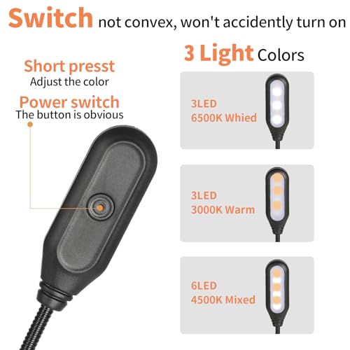 Hilngav 4 Pack Reading Light With 3 Color Temperature, 6 Led Book Clip Lamp For Reading In Bed thumb #1
