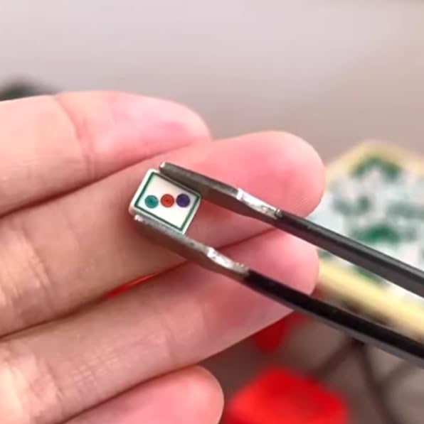 Set miniatura mesa y sillas Mahjong tradicional chino miniatura 4