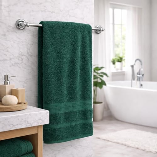 Image of Towels for Bath | Towels for Bath Large Size Bath Towel - Soft & Absorbent | 600 GSM | 1 Piece Bath Towel for Men /Women | 70 cms x 140 cms - Bottle Green