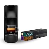 Nespresso Essenza Mini Coffee Machine (Black) with 4 Coffee Sleeves combo pack | Espresso Coffee Maker Machine for Home| Coffee Variety Pack | 2 Years Warranty | Authorized Distributor