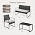 Gizoon 4 Piece Patio Furniture Set, Wicker Furniture with Glass Coffee Table, Outdoor Rattan Conversation Set, for Backyard, Poolside, Porch, Lawn, Cushion-Grey