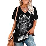 Photo Gallery ketafound maglietta donna ampia con scollo v –teschio vichingo estate maniche corte, stile disegnato mano casual comoda, maglia basic maniche corte nero t-shirt manica corta top 4xl Photo Gallery ketafound maglietta donna ampia con scollo v –teschio vichingo estate maniche corte, stile disegnato mano casual comoda, maglia basic maniche corte nero t-shirt manica corta top 4xl