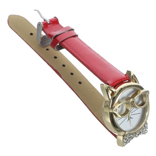 SOESFOUFU 猫顔腕時計 レディース カジュアル ファッション 猫モチーフ ウォッチ おしゃれ カートゥーンデザイン かわいい装飾 アクセント 手