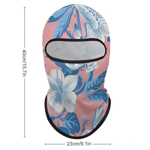 Balaclava para hombre, máscara para esquiar para mujer con flores blancas y azules, cubre rostro completo para ciclismo miniatura 2