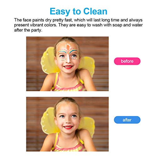 Loijon Kit de pintura de rosto e corpo de 12 cores Paleta Efeito de pérola Tintas à base de água com