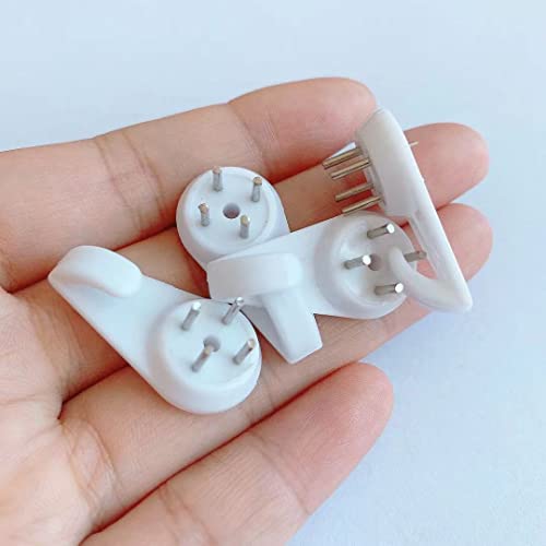 Image of Invisible Nail Screws 5PCS Kjiaiyuo White Powerful Concrete Hard Wall Picture Hooks Non-Trace Hanging Hook Traceless Nail Wall Hook for Picture Photo (3cm /1.18 Length)