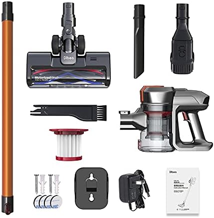 dibea Cordless Vacuum Cleaner, 320W Powerful Suction Stick Vacuum with 40min Long Runtime, 4 in 1 Lightweight Quiet Vacuum Cleaner Perfect for Hardwood Floor Pet Hair