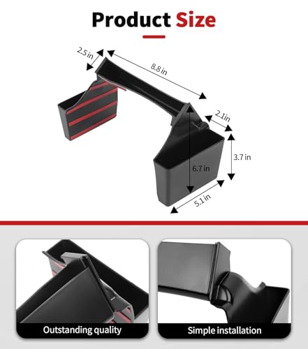 Image of JWWY Gear Shift Storage Box for 2018-2026 Jeep Wrangler JL /JLU & Gladiator JT 4xe, Center Console Organizer & Trunk Storage, Split-Type Interior Storage Tray Accessories Black