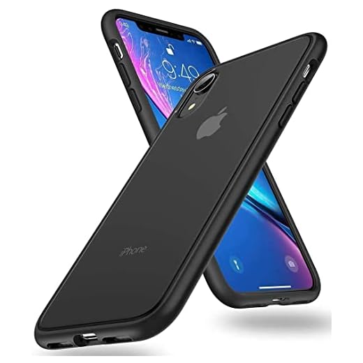 Humixx iPhone XR skal [Military Grade Drop Tested] Scrub matt genomskinlig baksida med silikon stötfångare skyddsskal, anti-repor, anti-fingeravtryck, antifall mobilskal för iPhone XR-svart