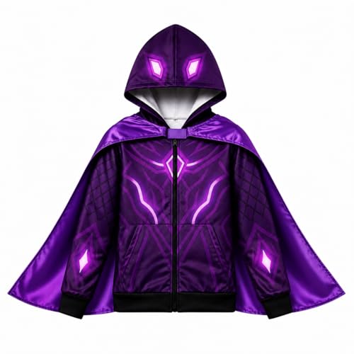 LEMONBABY Little Kids Boys Cool Jacket Sweatshirt Hoodie Coat Costume (PURPLE 5Y)