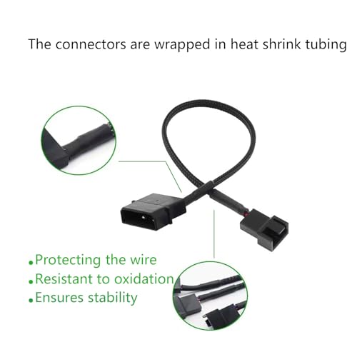 Adaptador Molex a 3 pines divisor de alimentación para ventiladores de PC 2
