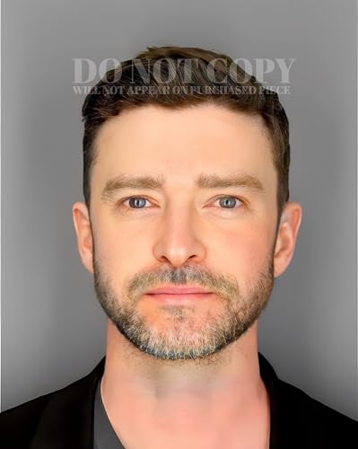 Mugshot de Justin Timberlake (11x14") foto de su arresto en Sag Harbor 2024