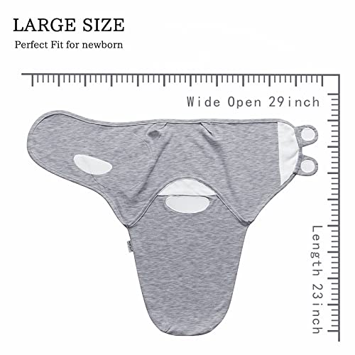 Image of Baby Swaddle Blanket, 3 Pack Newborn Swaddles 0-3-Months, Small-Medium Easy Change Infant Wrap, Infant Swaddling Sack, Adjustable Swaddle Blanket (Grey)