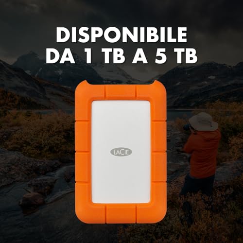 LaCie Rugged USB-C 2TB, Hard disk esterno portatile, Resistente a Cadute, PC Mac iPad & iPhone, Data Rescue Service (STFR2000800) - Hdd - Immagine 6
