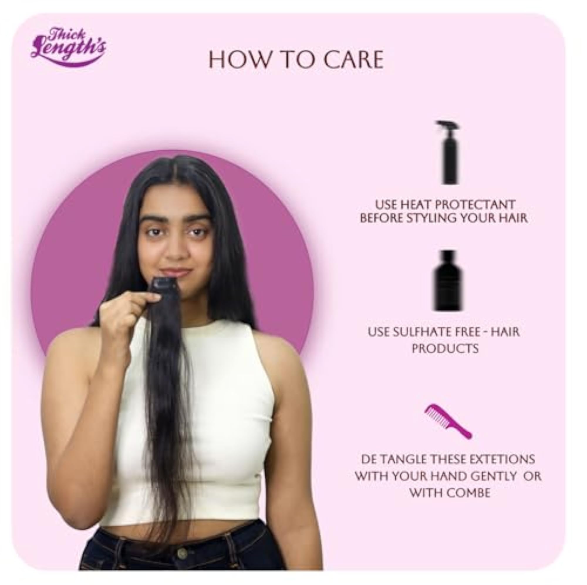 Thicklengths Single Clip Hair Extensions for Women