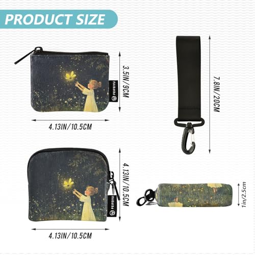 Firefly Lighting Up The Summer Dual Wristlet Wallets for Women Thin Flat Key Chain Wallet Change Purse with Zipper Coin Pocket for Daily Use 2 Packs estuches para tarjetas de credito4