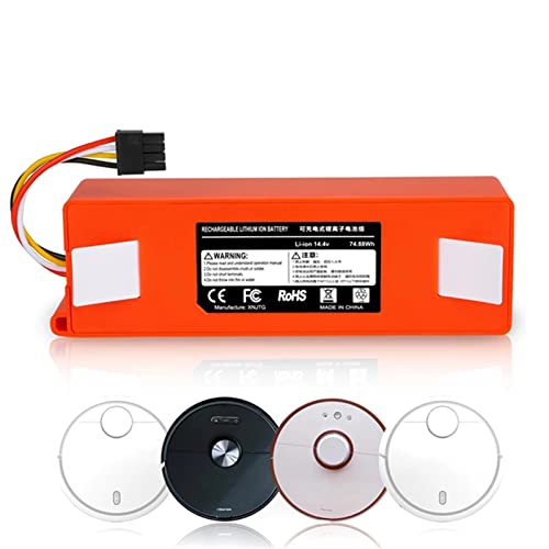 JHKGY Roboter Staubsauger Ersatzakku, 14,4 V Lithium-Ionen-Akku, Staubsauger Kehrsauger Akku Zubehör, Für Xiaomi Roboter Roborock S50 S51 S55,5200mAh Cover