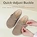 EVELLYHOOTD Women's Men's Suede Clogs Leather Mules Cork Footbed Sandals Comfort Potato Shoes with Arch Support(with Socks),Camel