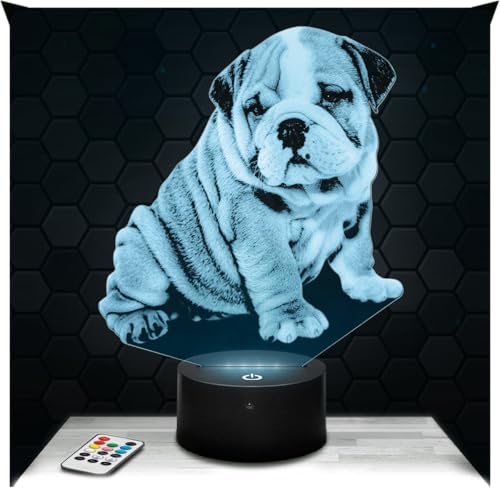 Lampephoto.fr - Lampe 3D Chien Bulldog, Décoration Collection Animal Domestique, Idée Cadeau Homme Femme, Objet Chien Bulldog Veilleuse Adulte, Déco...