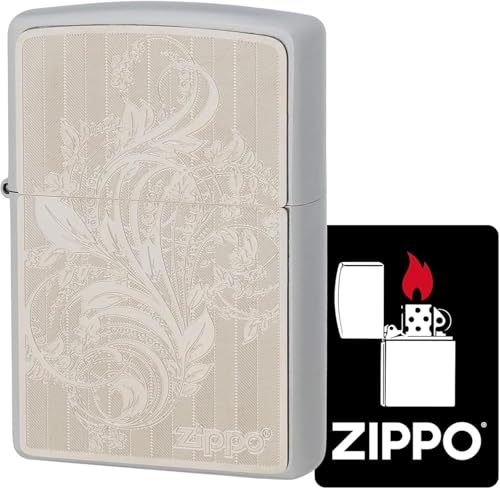 Encendedor Zippo Plateado con Grabado Arabesco miniatura 2
