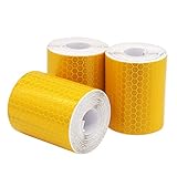 DEHAO Reflektorband 3 Rolle 5cm x 300cm Klebeband für Sicherheit Warnklebeband Sicherheit Markierung Band (Gold)