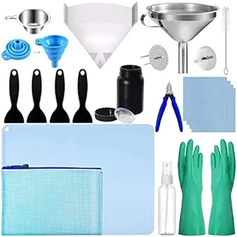 LCD 3D Printer Resin Tool Kit with Funnels, Filters, and Accessories