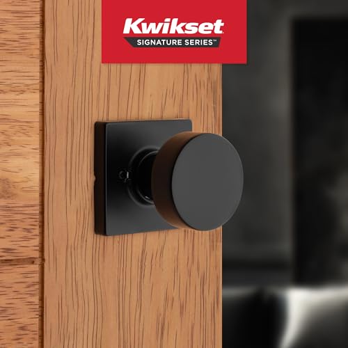 Image of Kwikset Pismo Knob with Square Rose Iron Black Finish (Inactive)