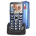 USHINING 3G Téléphone Portable Senior sans Contrat, Grandes Touches pour Personnes âgées avec Station de Charge, Double SIM, Batterie 1000 MAh, Longue Durée de Veille avec écran Couleur 2,4" – Bleu