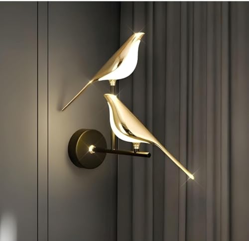 Image of BrightLyt Two Gold Birds Wall Light for Living Room, Wall Lamps for Kitchen, Home Decorative Scones, Gallery, Offices Wall Lights and Cafe Wall Lights (Two Birds)