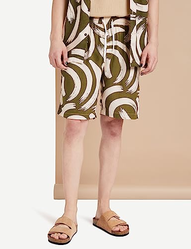 Image of Amazon Brand - INKAST Men's Geometric Printed Half Sleeve Viscose Shirt /Co-Ord Sets (Regular Fit)