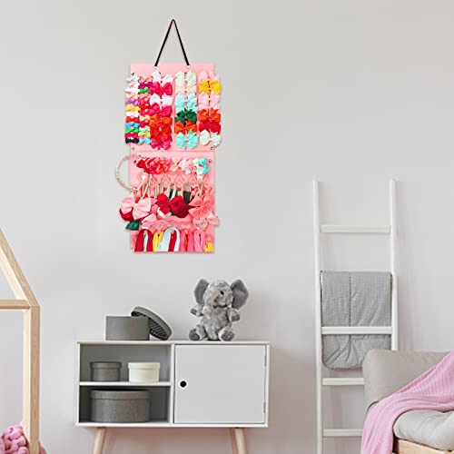 Suporte para laços de cabelo, tecido de feltro ecológico, bolsa de armazenamento de grampos de cabel