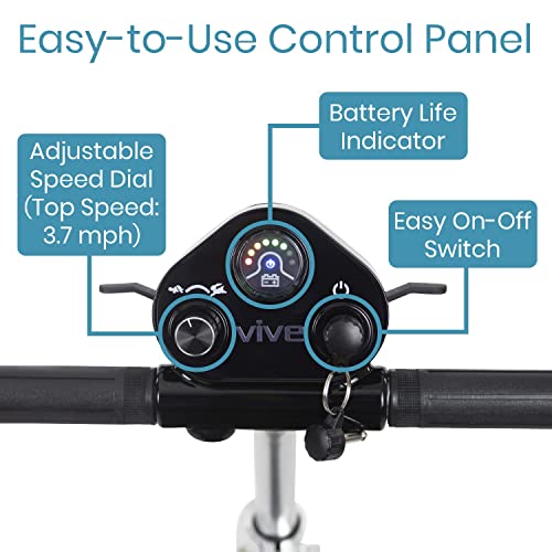 Vive Folding Mobility Scooter - Electric Powered Wheelchair, 4 Wheel, Handicap Foldable Motorized Chair For Adults, Seniors - Lightweight Compact Mobile Travel, Tsa Approved - Long Range Battery #TOP6