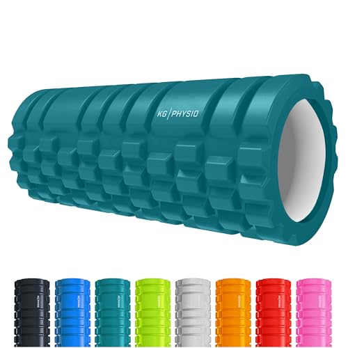 KG Physio - Rodillo de espuma y rodillo de masaje para piernas, espalda y brazos, rodillo muscular ultraligero esencial para liberar tensión profunda, rodillo de espuma de 13 x 5 pulgadas de largo