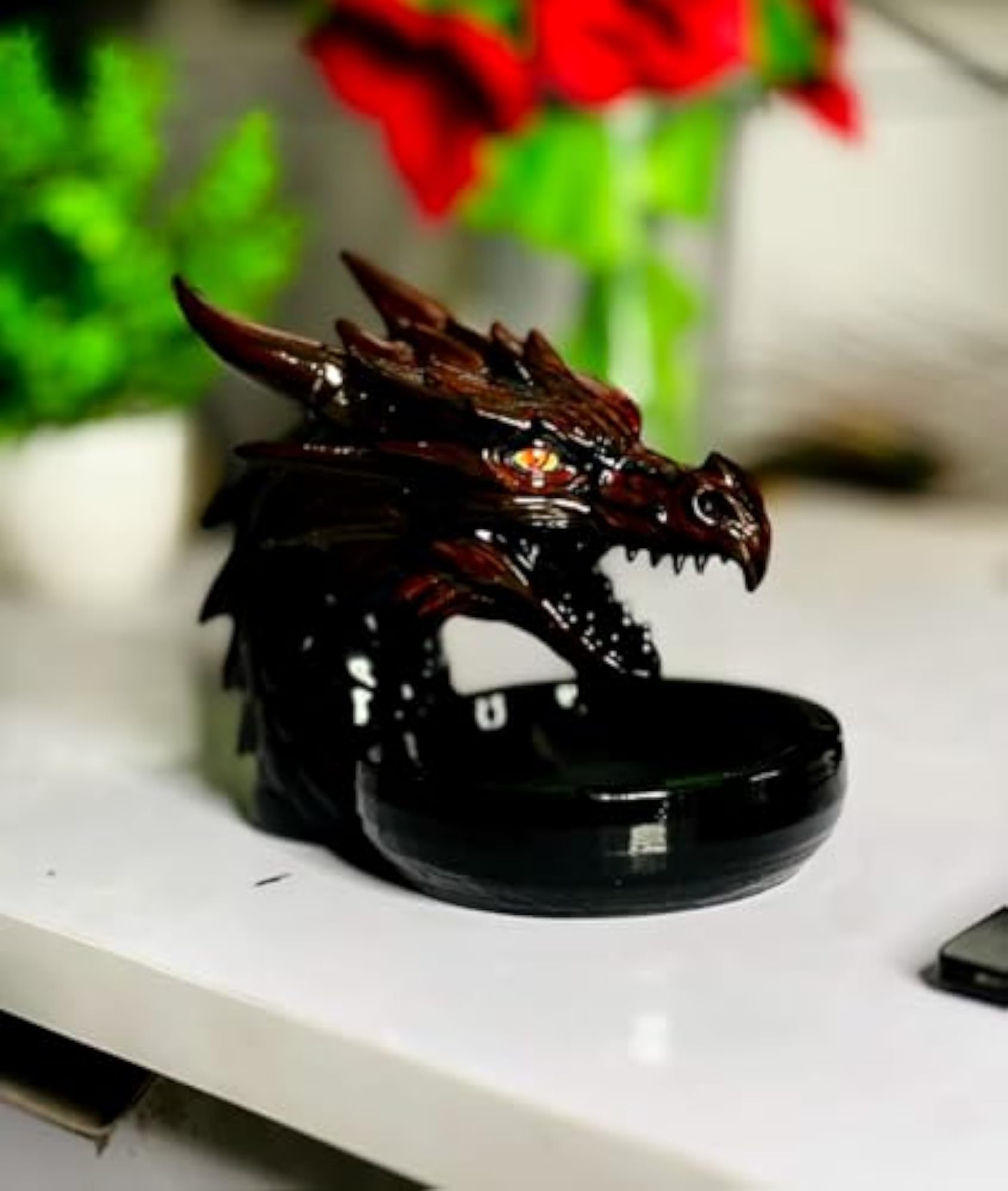3D Printed Dragon Head Ashtray, Unique Decor