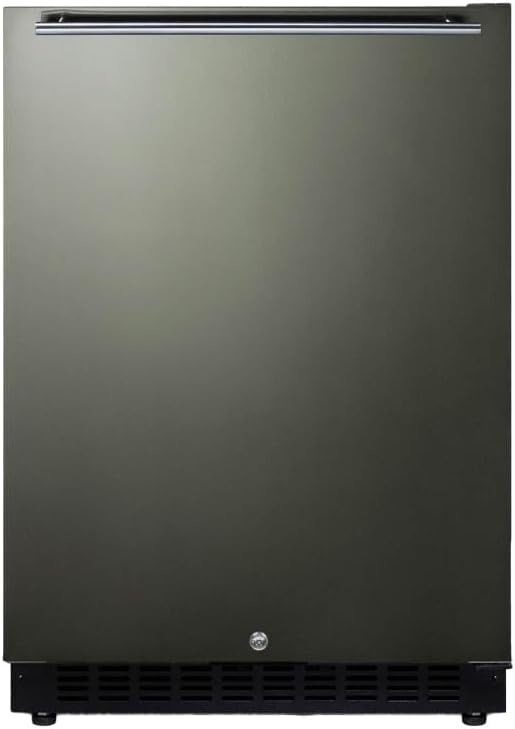 Summit 24" Built-In Refrigerator, 4.8 cu.ft., ADA Compliant, Undercounter, Black, Stainless Steel - AL54KSHHLHD (Left Handed Door Swing)