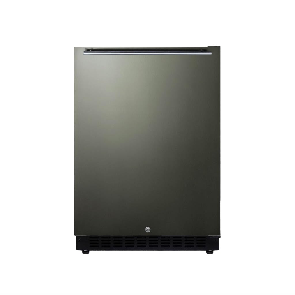 Summit 24" Built-In Refrigerator, 4.8 cu.ft., ADA Compliant, Undercounter, Black, Stainless Steel - AL54KSHH on Fridge.com