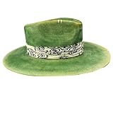 Ethnic Wool Wide Brim Hat with Distressed Look Fashion Forward and Versatile for Adults Personalized and Stylish Hat Green