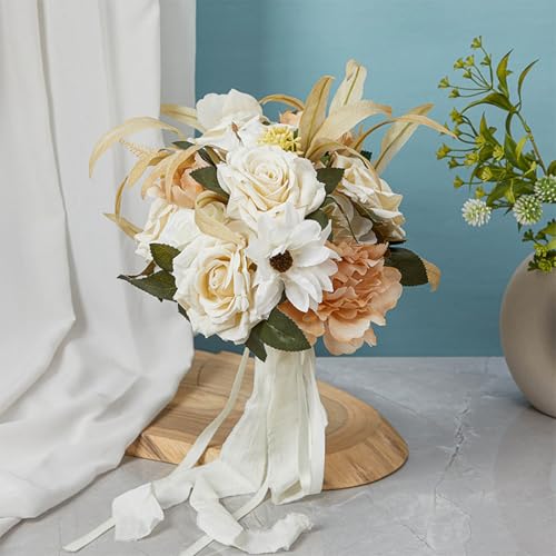 Morain bouquet mariée champagne aux finitions haute couture - 5